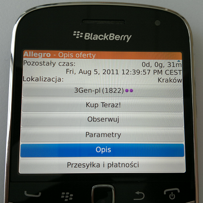 Aplikacja "Allegro" na nowe BlackBerry