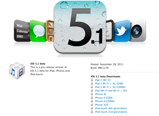 Jest aktualizacja iOS do wersji 5.1