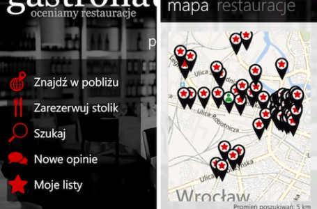 Recenzje restauracji z serwisu gastronauci.pl poprzez aplikację na Windows Phone