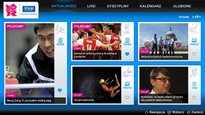 TVP i Samsung przygotowali aplikację na Igrzyska Olimpijskie w Londynie (wideo)