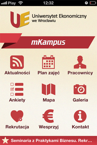 Aplikacja Uniwersytetu Ekonowicznego we Wrocławiu