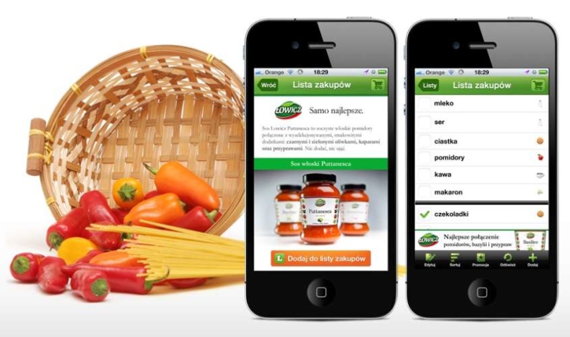 Łowicz reklamuje włoskie sosy w mobile’u