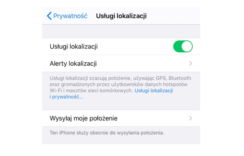 Dostęp do lokalizacji iOS